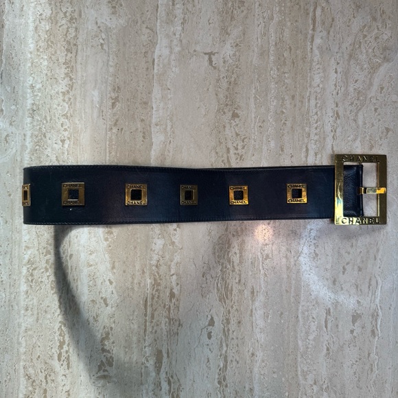 Chanel Black Leather Belt with Gold Accents - Picture 10 of 10
